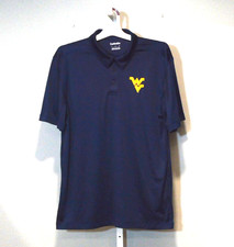 Captivating Men's L West Virginia University WV Logo Navy Polo Lightweight