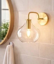 Gold & Glass COMO Wall Light Modern Statement Lighting New Boxed Free Postage UK