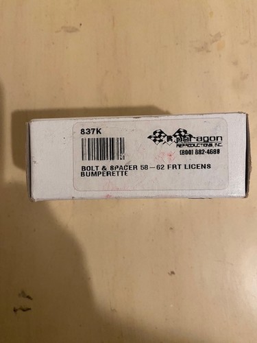 1958-1962 Corvette Bolt Kit Front License Plate Bumperette 50 Pieces Paragon