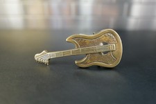 Guitar Belt Buckle - Brass Instrument Music Buckle 4 3/4 inches long Rock Band