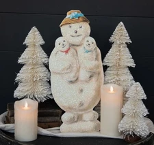 Ragon House Vintage Retro Christmas 18" Snowman Family Dummy Board NEW