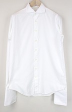 SUITSUPPLY Men Formal Shirt 40L/15 3/4L White Cotton Twill Classic Button Up I