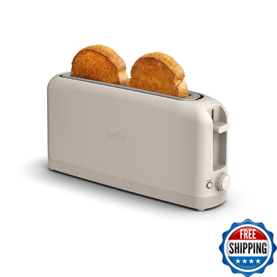 Bella 2-Slice Slim Toaster - Long Slot, 6 Settings, Reheat, Cancel, Space-Saving
