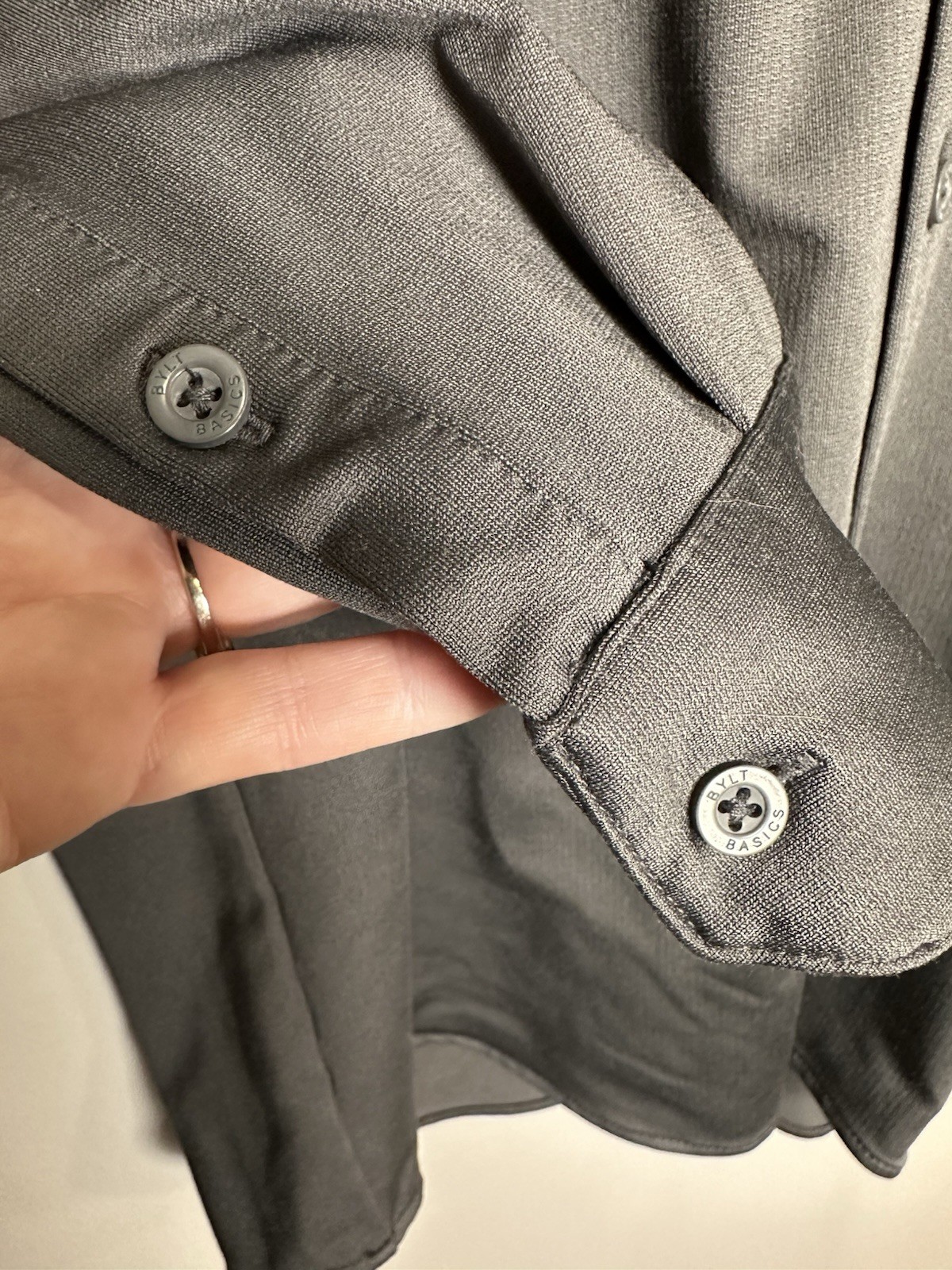 BYLT Premium Basic Button Down Shirt Size XL Blac… - image 5