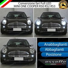 CONVERSIONE FARI COMPLETA FULL LED PER MINI ONE COOPER R50 R52 R53 6000K CANBUS