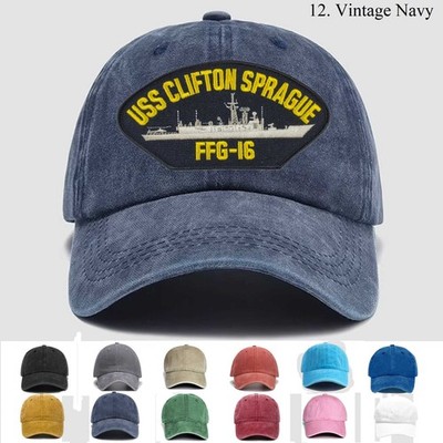 Customized Embroidered Hat Uss Clifton Sprague Ffg-16, Trucker Hat, Gift Idea