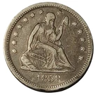 1858 Seated Liberty Quarter Silver US Coin VF Detail Early Type #1060