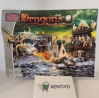 Mega Bloks Dragons Krystal Wars 9885 Marauder s Cliff Instructions Manual Only