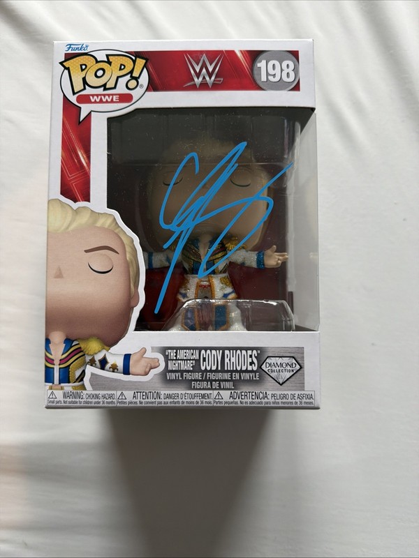 Cody Rhodes Signed Autograph Funko Pop #198 WWE American nightmare