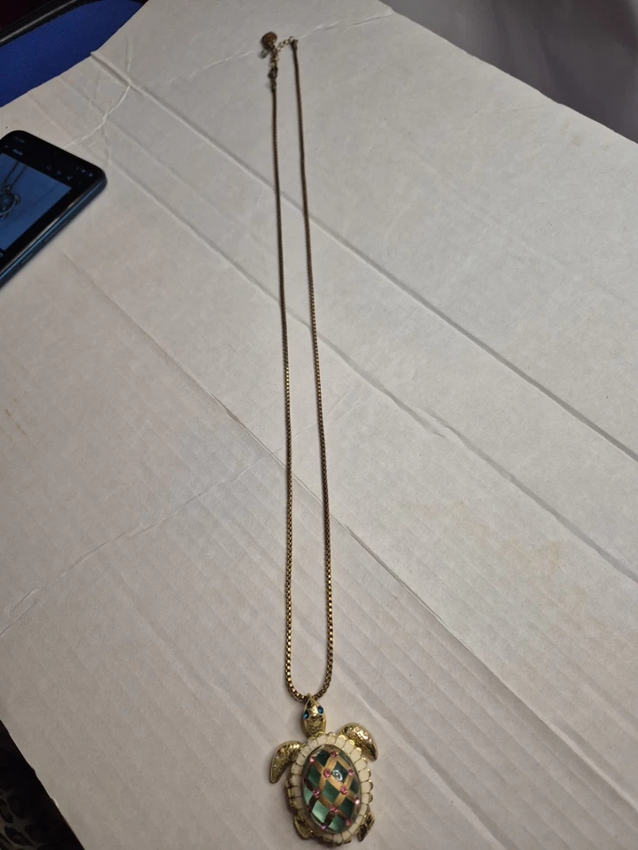 Betsy Johnson Vintage Sea Excursion Sea Turtle Starfish Pearl Box Long Chain - Image 3 of 4