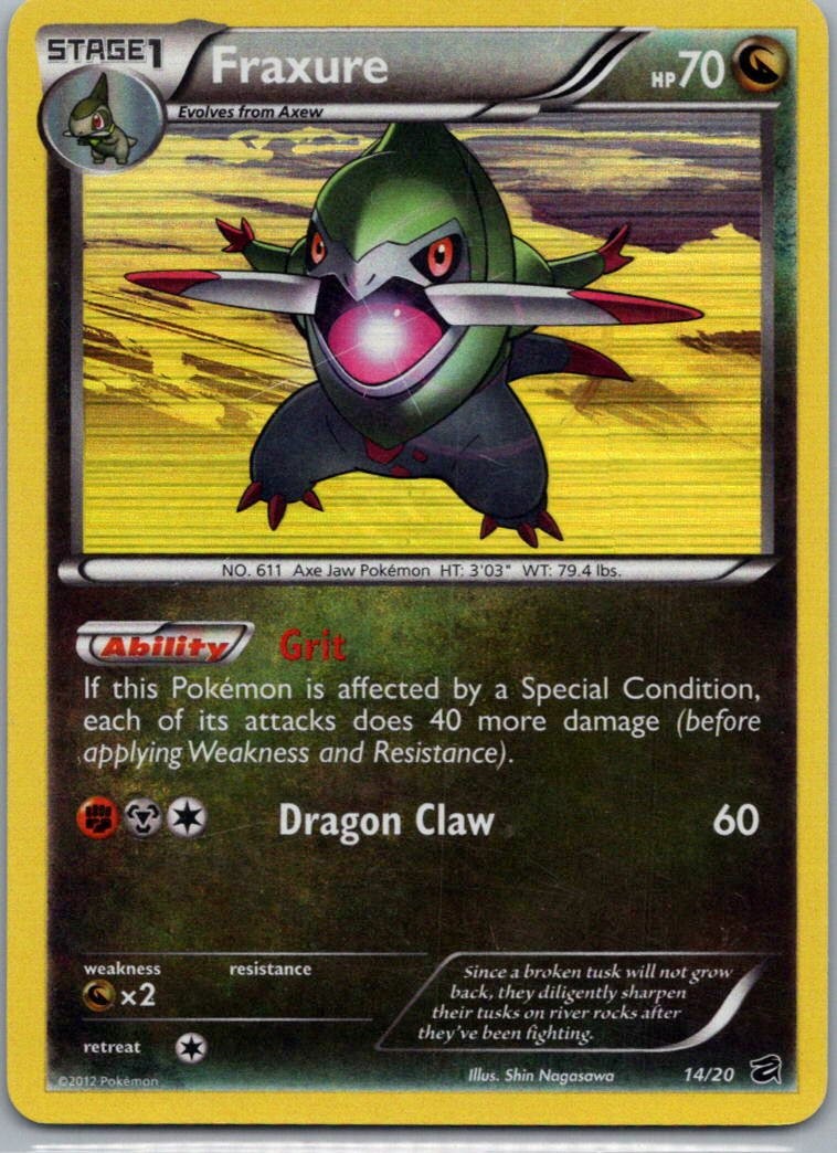Pokemon TCG Fraxure 14/20 Dragon Vault Holo LP