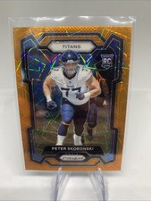2023 Panini Prizm Football Orange Lazer Prizm Rookie Peter Skoronski #395 RC