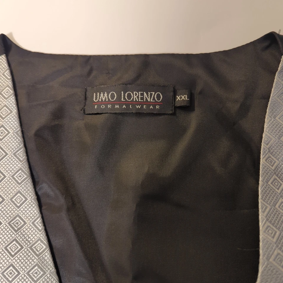 UMO LORENZO Vest Mens XXL formal wear silver gray front black satiny back - Image 4 of 4
