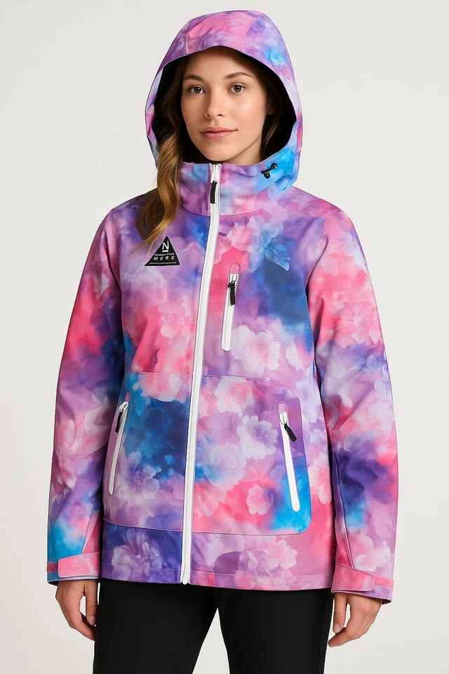 NEFF Multicolor Tie-dye Ski/Snowboard Jacket womens Medium  - Image 2 of 4
