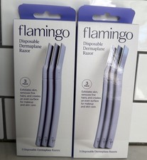  2 Flamingo Disposable Dermaplane Face Razors 6 Total Facial Hair