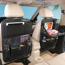 2PACK Leather Car Backseat Organizer with Tablet Holder - 9 Large Storage Poc...