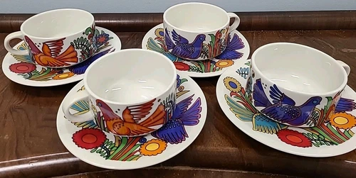 Villeroy & Boch Acapulco Set Of 4 Cups And Saucers 