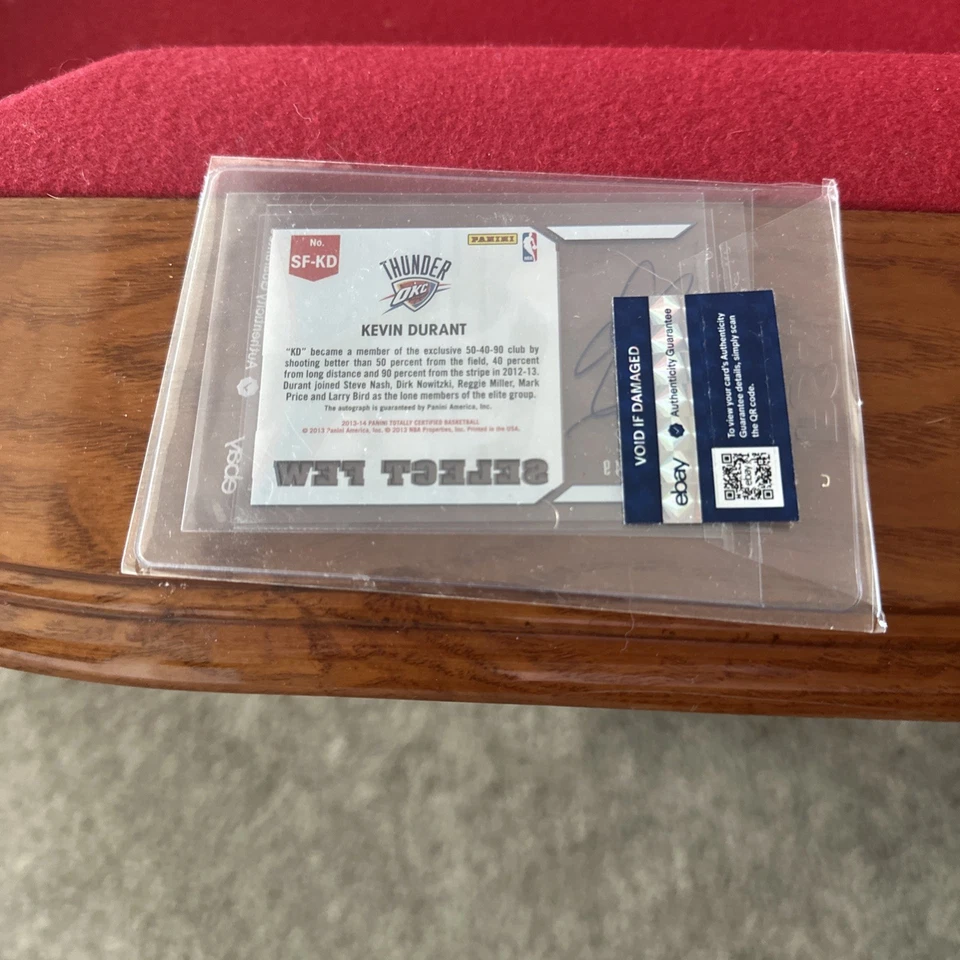 2013-14 Totally Certified Select Few Signatures Kevin Durant #SF-KD/49 (AU) - Image 2 of 2