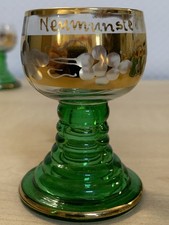 Mini Weinrömer, Andenkengläser grüner Fuß, Schnapsgläser 11 vintage