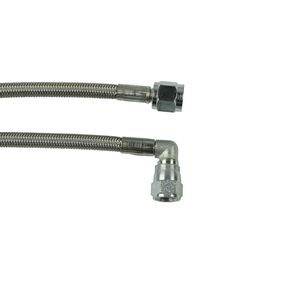 ICT Billet 551871; Turbo Oil Feed Line Steel Braided 60 in. -4AN Straight/90deg - Image 2 of 2