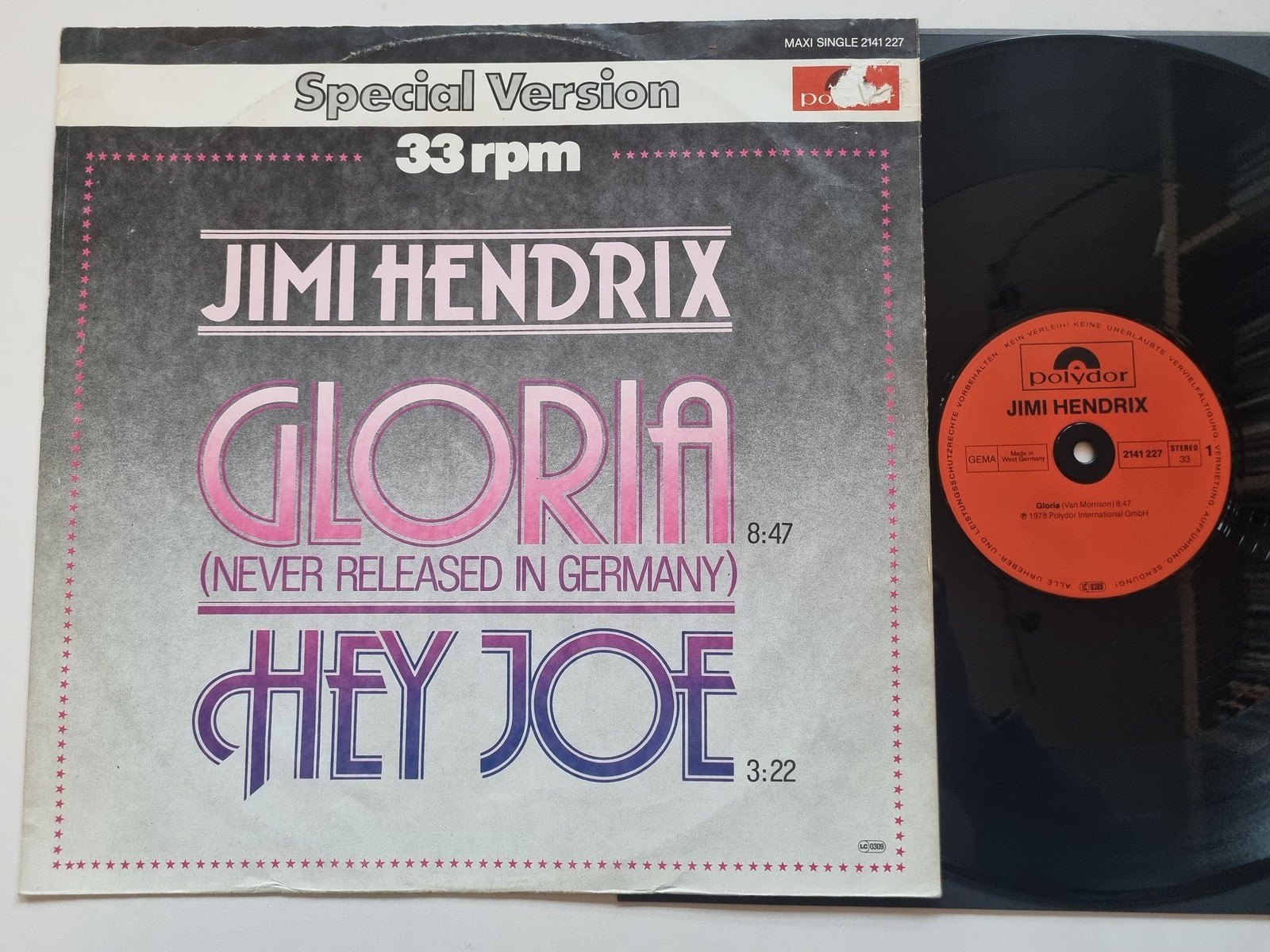 Jimi Hendrix - Gloria/ Hey Joe 12'' Vinyl Maxi Germany