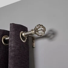 Loft by Umbra Matte Nickel Cagio Expandable Curtain Rod 36" to 66" Lengths