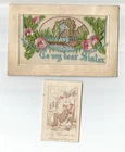 SILK WOVEN - FLAP & INSERT CARD - TO MY DEAR SISTER - WW1  POSTCARD - MILITARY
