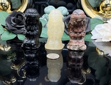 Natural Mixed Crystals Sweet Angel Carvings Obsidian Honey calcite Mystery stone