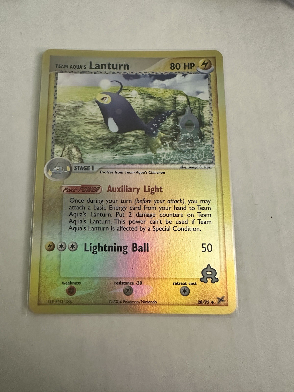 Team Aqua's Lanturn 28/95 EX Team Magma VS Team Aqua Reverse Holo NEAR MINT NM