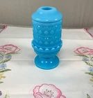 Vintage Blue Milk Glass Fenton Fairy Light Lamp 1960’s Stars RARE!!!