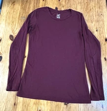 14th & Union Lightweight Layer Pima Cotton T-shirt long sleeve Burgundy XS 