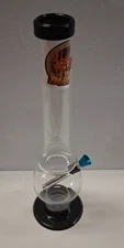 12" ACRYLIC PLASTIC BUBBLE & HALF HOOKAH WATER PIPE BONG THUMB CARB 1.5"M CLEAR