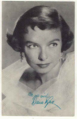 Handsignierte RP Postkarte der amerikanischen Schauspielerin DIANA LYNN Cat of the Track 1954