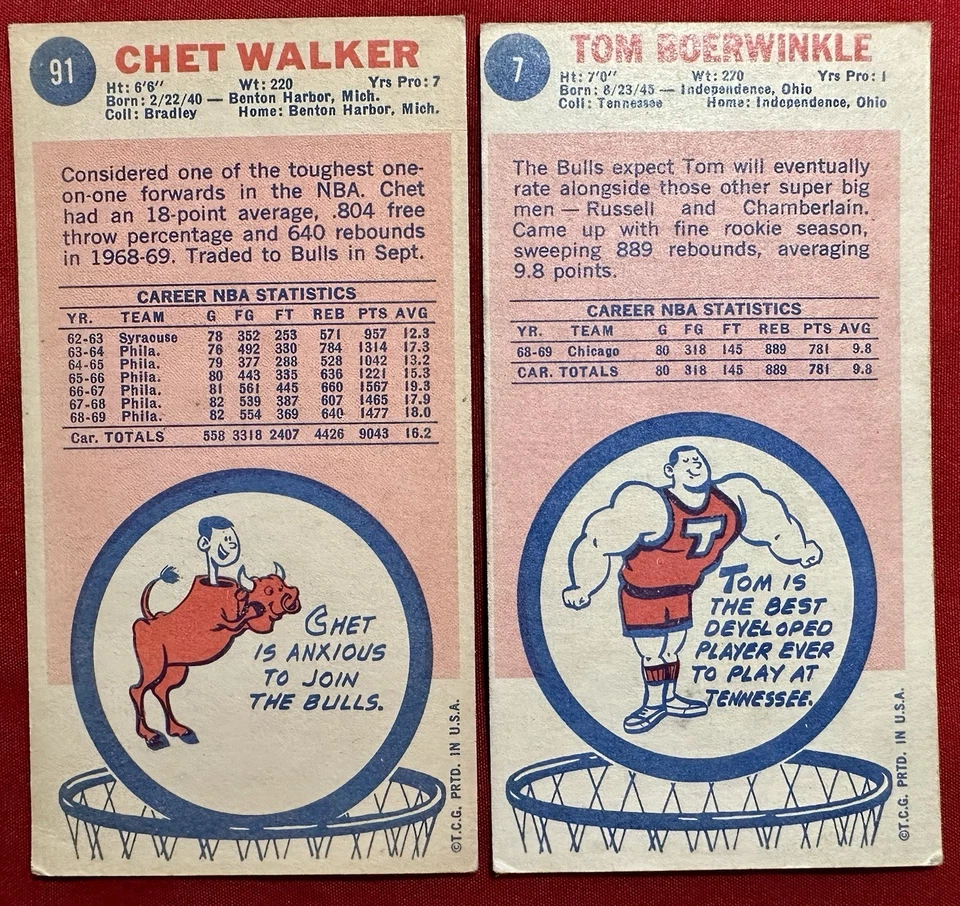 批量 4 件 1969 年 Topps #2 Goodrich #7 Boerwinkle #10 Thurmond #91 Walker — 第 4/4 张图片
