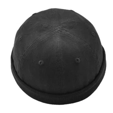 Men Women Brimless Skull   Mechanic Painter Fisherman Sailor Hat Black