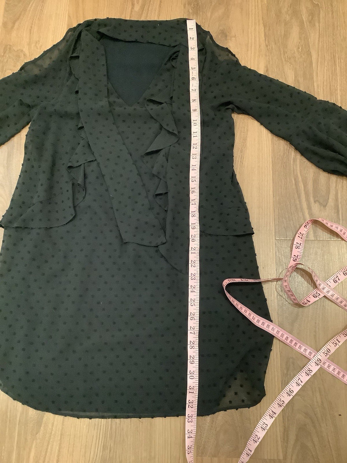 Zara Basic Collection Sheer Black Lined French Do… - image 9