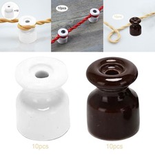 10 Pieces Porcelain Insulators Retro Small for Cable Fixing
