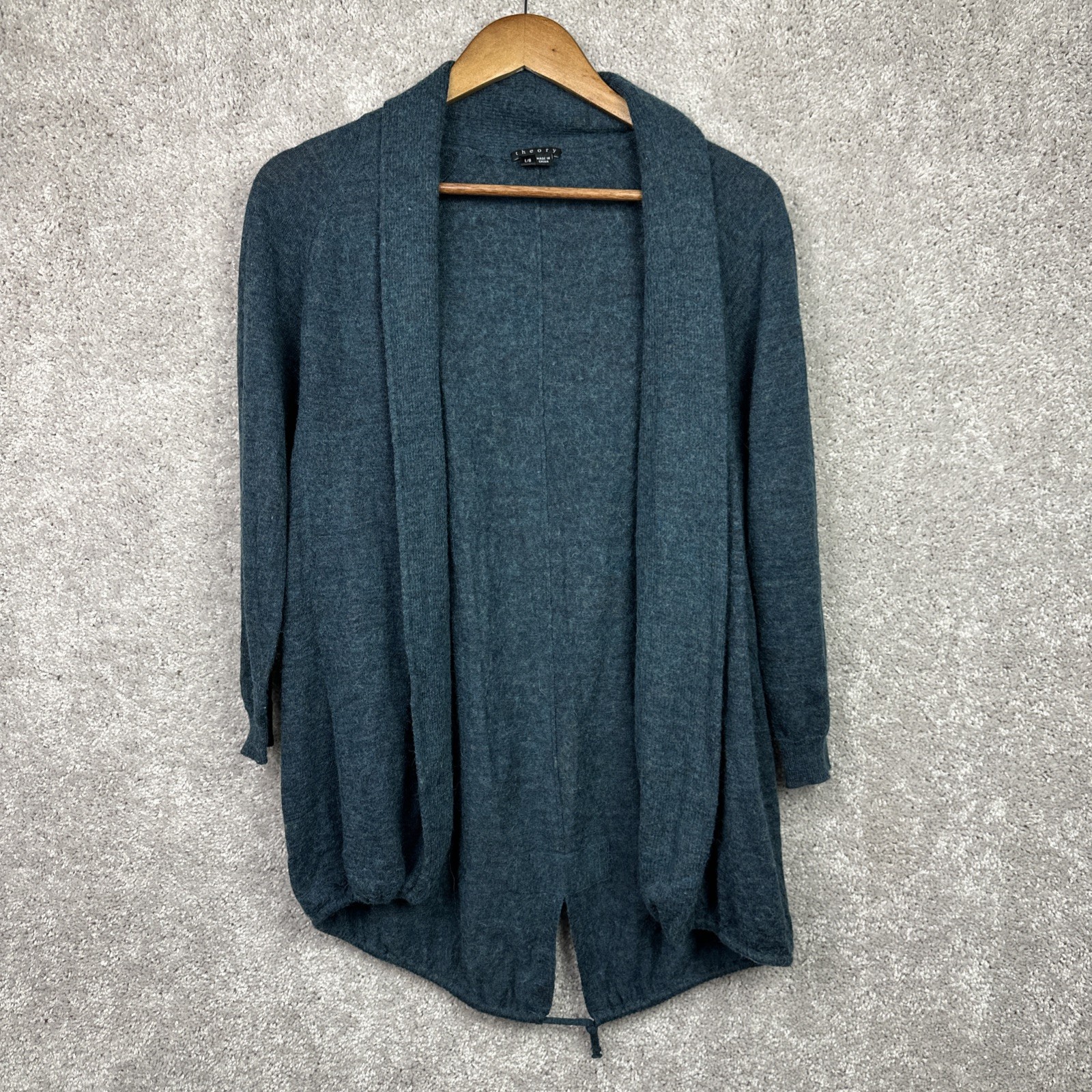 Theory Womens Alpaca Wool Blend Open Front Liliane Cardigan Sweater Size Large