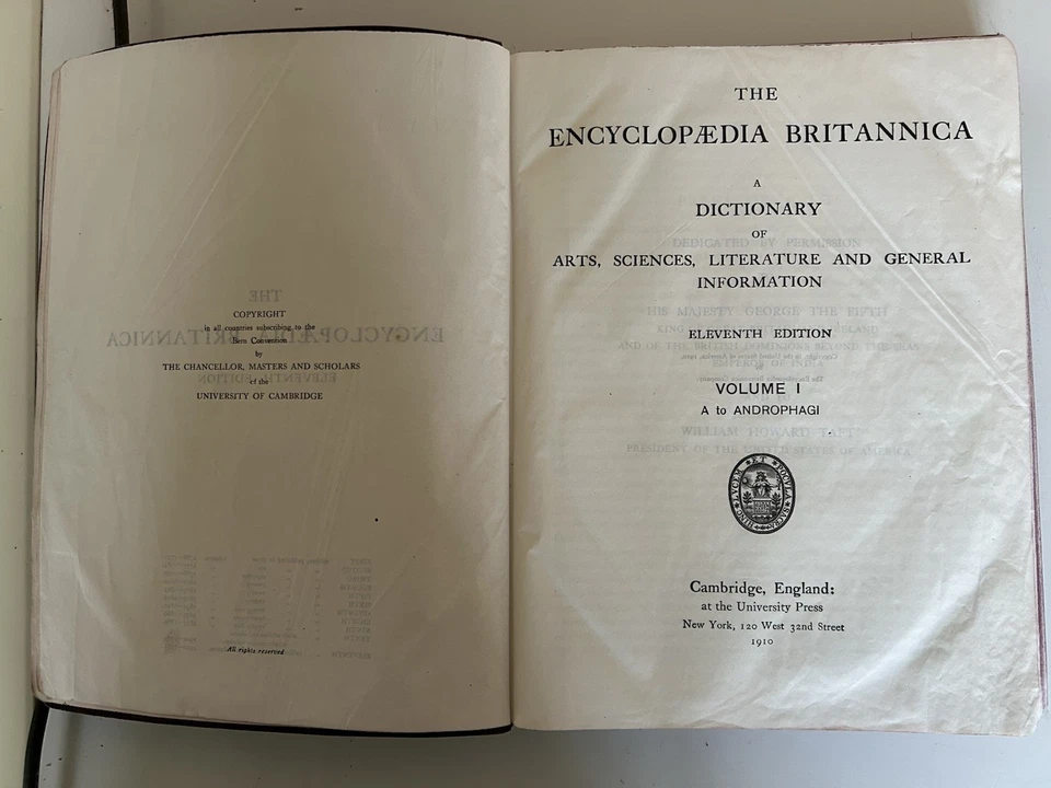 Encyclopaedia Britannica 1911 Edition with Guidebook Hardback . - Image 4 of 4