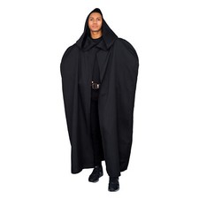 Adult Unisex Jedi Black Robe with Hood Ideal for Halloween and Cosplay Events
