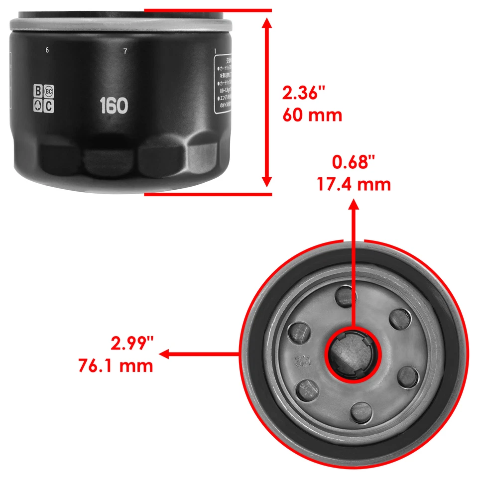 Paquete de 3 filtros de aceite para BMW R1200GS Adventure R1200 HP2 Sport 1200 2008 2009-2013 Foto 2 de 4