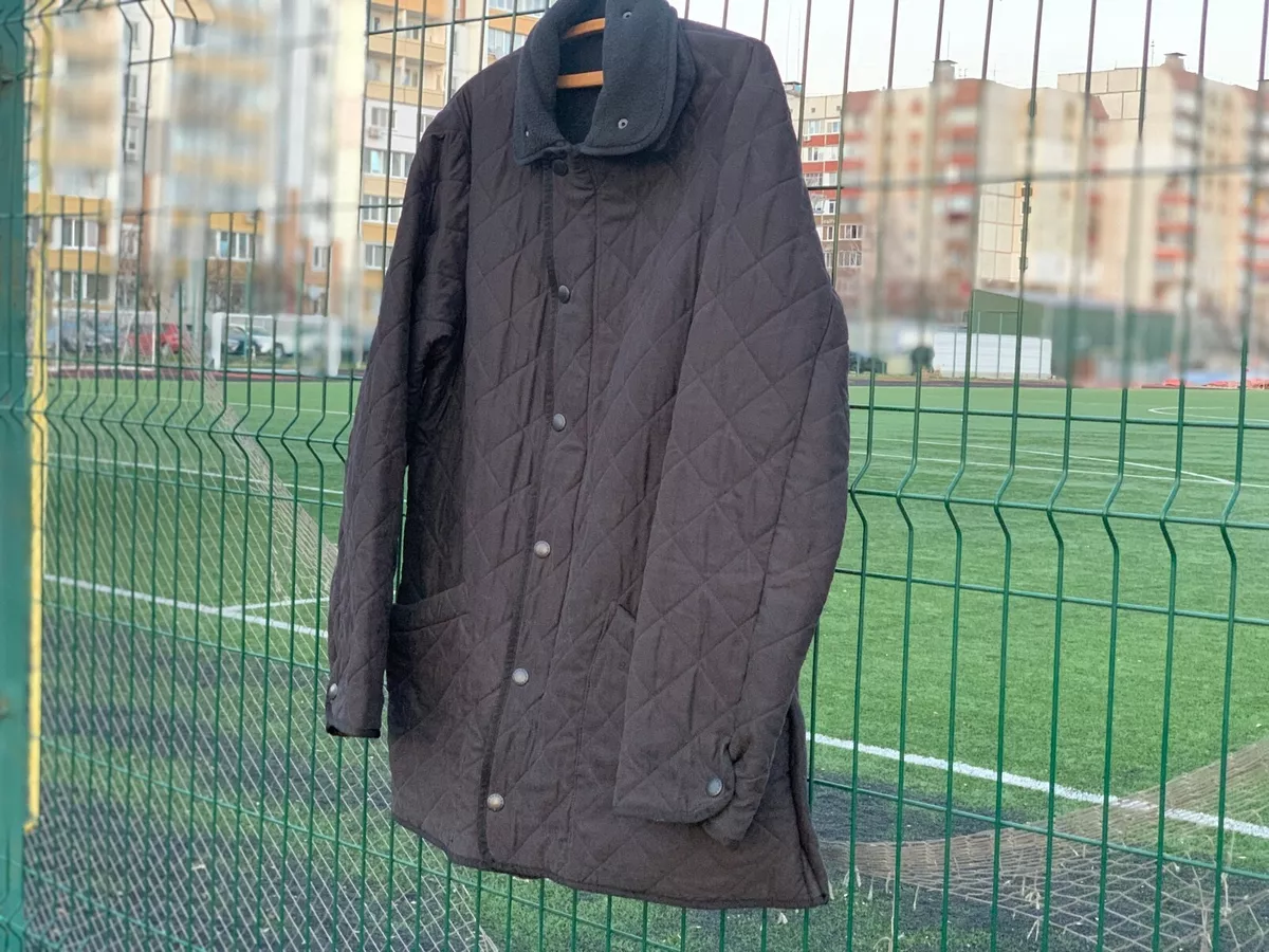 Mens BARBOUR Microfibre Polarquilt Long Jacket Coat Quilted Black Size M