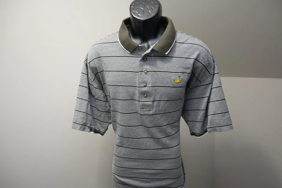 Polo de golf a rayas Masters Byron Nelson Augusta National XL de colección de los 90 para hombre Foto 3 de 4