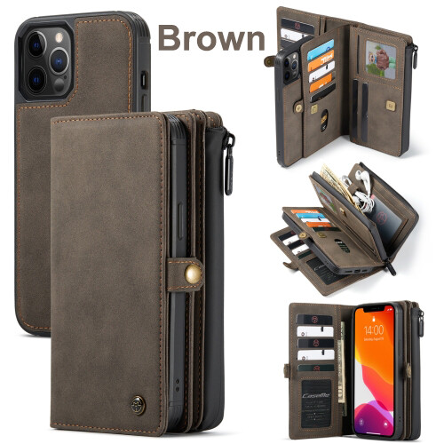 iPhone Flip Leather Case with Card Slot & Holder &Zipper Wallet Multi-functional - Picture 11 of 13