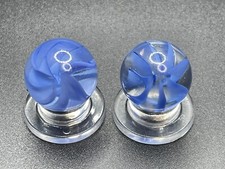Two HTF 8 Vein Hybrid Cat's Eye Marble Vintage Marbles