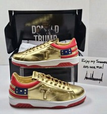 Donald Trump Never Surrender Gold SNEAKERS 10...