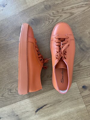 Santoni 40 1/2 sneaker orange 7,5  NEU OVP 41  NP 430 Euro