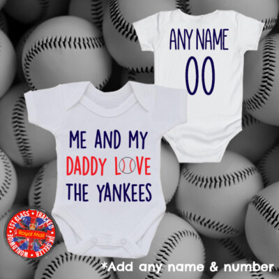 Yankees ''Me & My Daddy Love'' Opa Mama personalisierter Strampler Strampler Geschenk