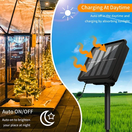 100-500LED Solar String Lights Waterproof Copper Wire Fairy Outdoor Garden Party - Picture 11 of 26