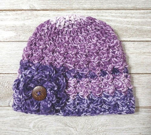 hat crochet Flower beanie Newborn 0-3 